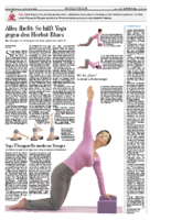 Saarbrücker Zeitung, 14.10.2009 Alles fliesst- So hilft Yoga gegen den Herbstblues